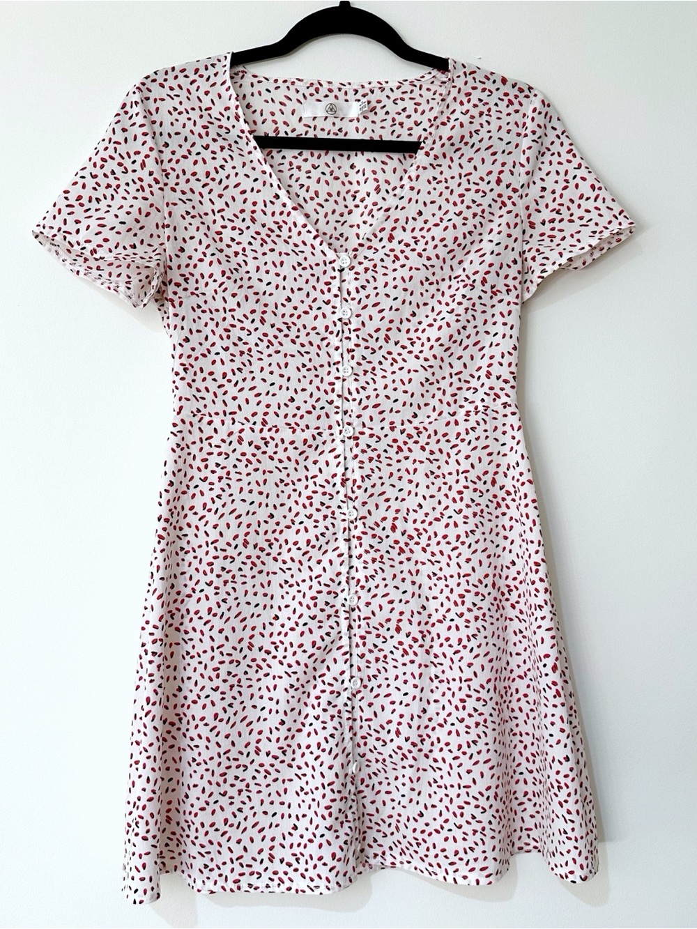 Missguided Button Through Tea Dress in Sprinkle Print Size 4